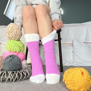 Fuzzy socks hand knitted