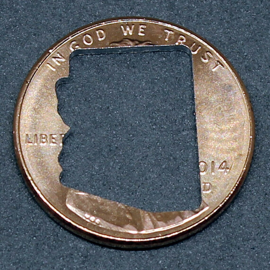 Lucky Penny With Arizona Cut Out Etsy