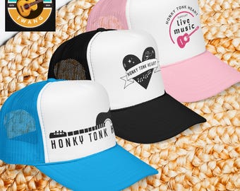 Country Music Trucker Hat Music Lover Gift, Embroidered Nashville Ball Cap for Country Concert, Western Cowgirl Trucker Hat for women