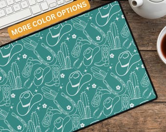 Western Decor Large Mousepad, Cowgirl Desk Accessories, Cowgirl Aesthetic Desk Mat, Western Cubicle Decor, Keyboard mat, unique gift for mom