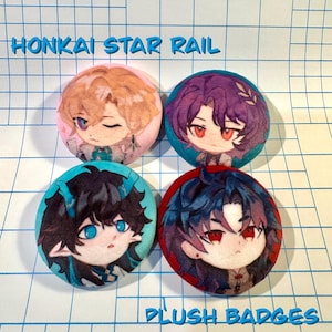 Honkai Star Rail Plush Badges Fidget - Aventurine / Dr. Ratio / Dan Heng / Blade