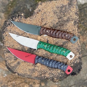 Handgefertigtes Luxus-Kohlenstoffstahl-Jagd-Skinner-Messer mit Pulverbeschichtung Geburtstagsgeschenk für Freund Jahrestagsgeschenk für Ehemann Männer Geschenk