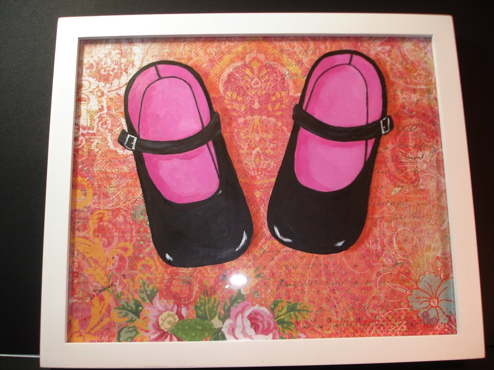 Original Painting Mary Jane Shoes Little Girl s Buckle up Shoes
