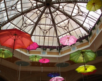 UMBRELLAS Photograph - Colorful Umbrellas -5x7 color photograph - ORNATE SKYLIGHT - More Sizes Available