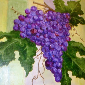 Grape Cluster Painting – Original 24x24 Acrylic on Canvas