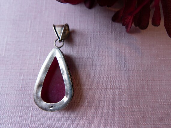 Natural Large Cherry Red Ruby Sterling Silver Orn… - image 6