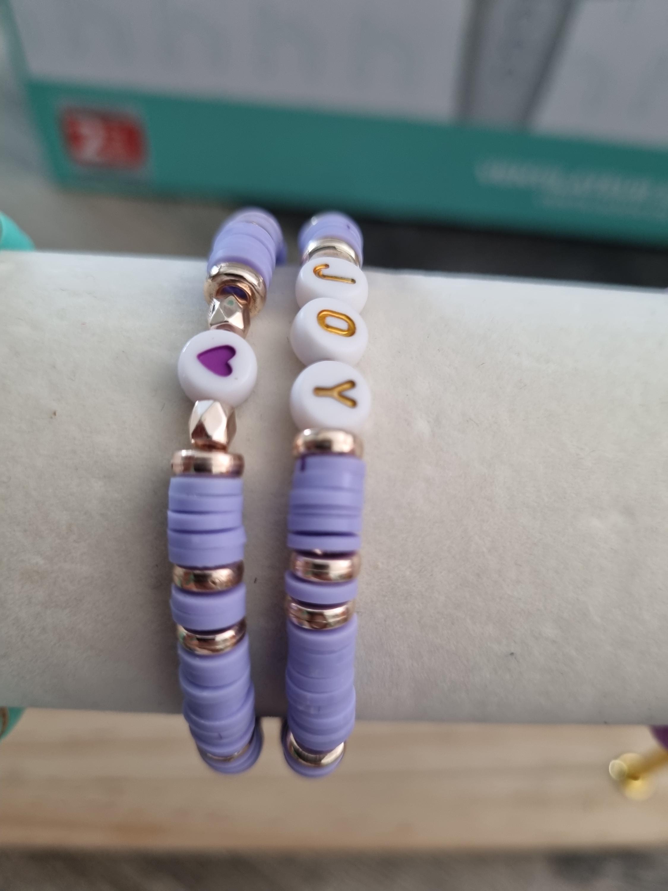 Set Di 2 Braccialetti Con Perline Di Pietra Per Simpatia – Con Biglietto Di Condoglianze, Viola, Lutto, Commemorazione