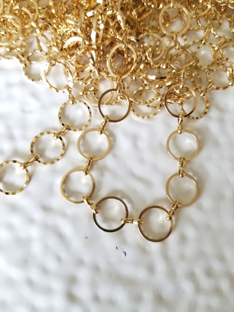 12mm Mother /& 6mm Son Link Gold Finish Brass Chain Sold by the Foot