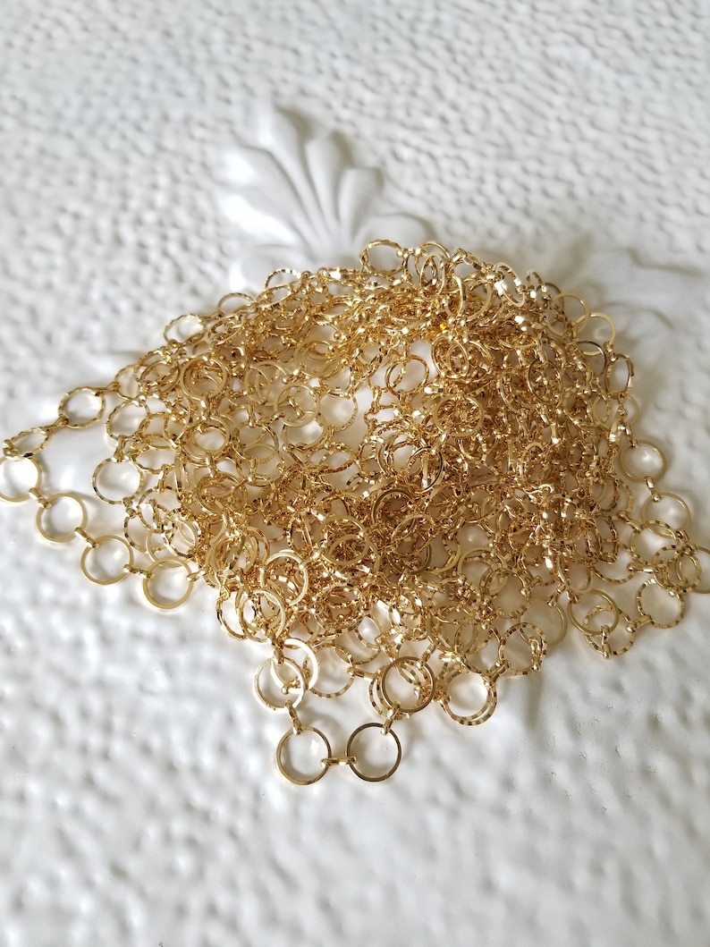12mm Mother /& 6mm Son Link Gold Finish Brass Chain Sold by the Foot