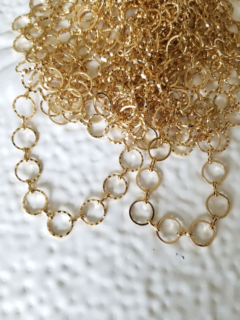 12mm Mother /& 6mm Son Link Gold Finish Brass Chain Sold by the Foot