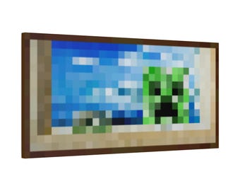 Minecraft Creeber Wall Art | Pixel Gamer Room Canvas Print