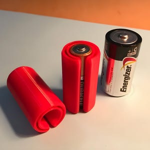 AA to C Battery Type Adapter 3D Model (STL)