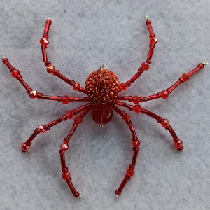 Beaded Spider Ornament Christmas Festive Red Bling