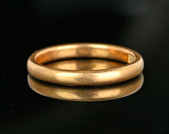 Anello di fede nuziale vintage in oro 14K, fascia di eternità in oro Art Déco, anello di nozze d'oro, anello di impilamento di fasce d'oro, gioielli vintage