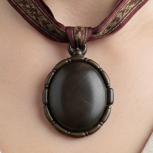 Victorian Gutta Percha Star Locket: Civil War Mourning Pendant