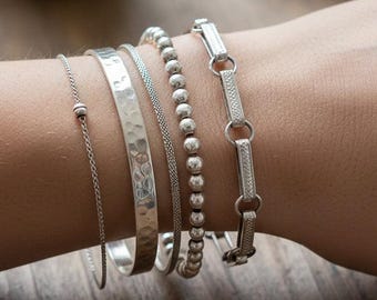 Antique Sterling Silver Albert Watch Chain Bracelet