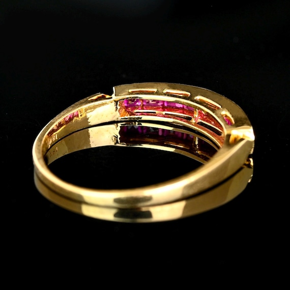 Vintage 18K Yellow Gold Channel Set Ruby Eternity… - image 12