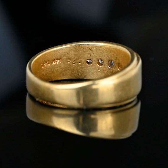 Heavy 14K Gold Diamond Ring Band, Five Stone Diam… - image 6