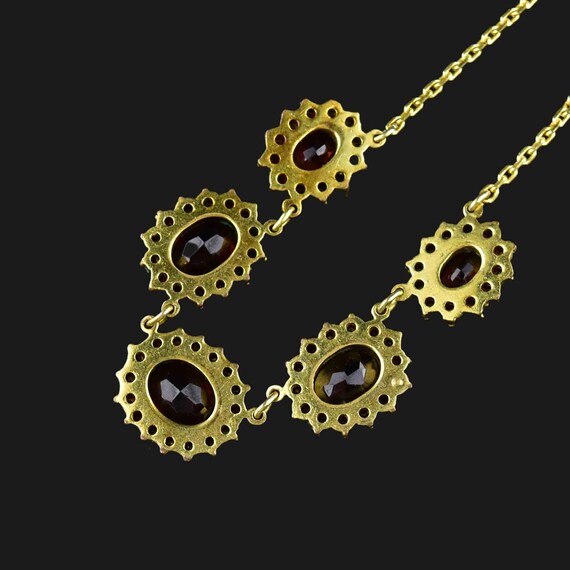 Vintage Silver Garnet Necklace, Art Deco Style Ga… - image 8