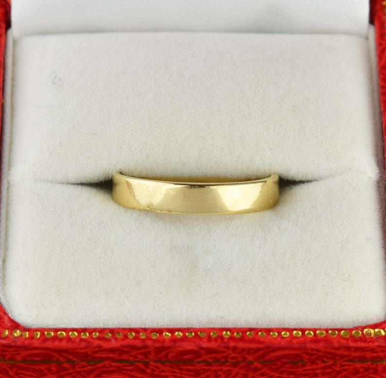 Yellow Gold Wedding Ring Engraved Vintage Bridal Jewelry Vintage 14K Gold Wedding Band Ring Cigar Band Ring Eternity Band Ring