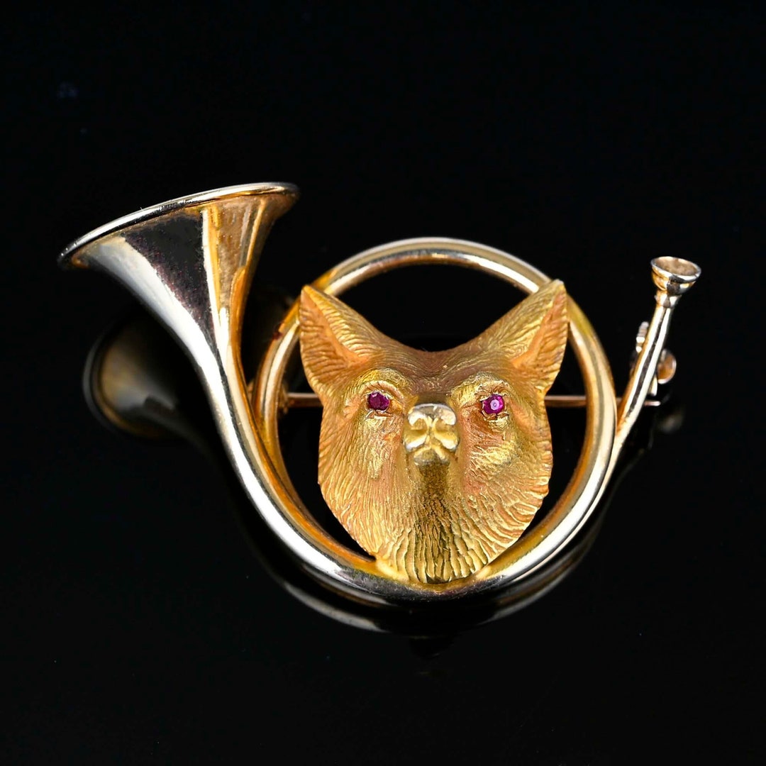 Antique fox brooch deals