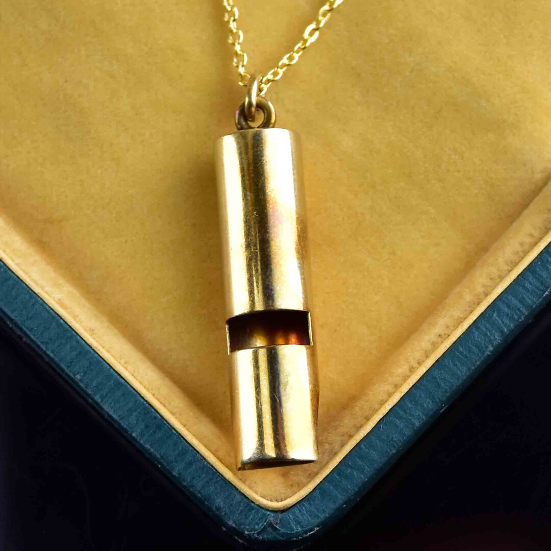Vintage 14K Gold Whistle Pendant Solid Gold Working Whistle Etsy