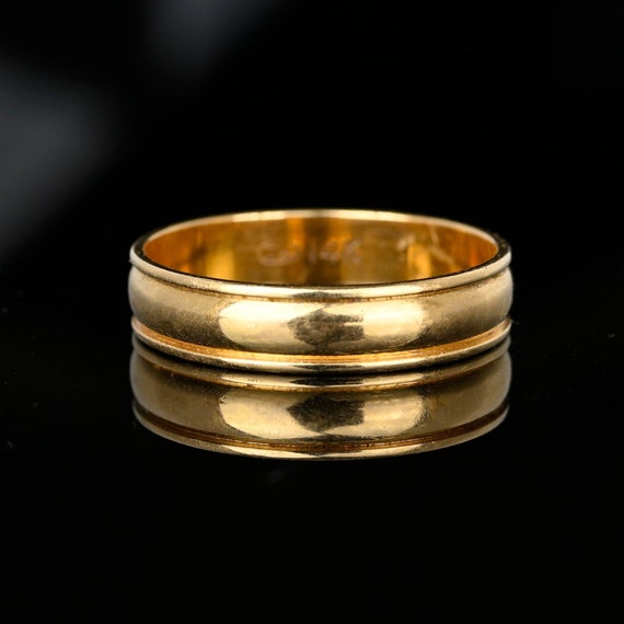 Vintage 14K Gold Wedding Band Ring, Eternity Band… - image 1