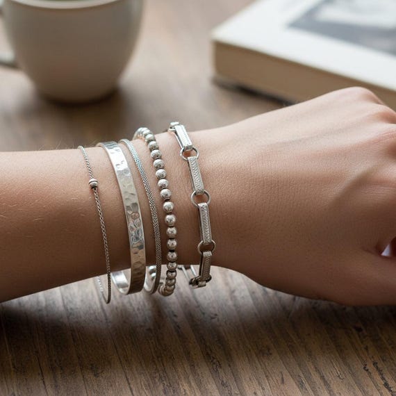 Antique Sterling Silver Albert Watch Chain Bracelet