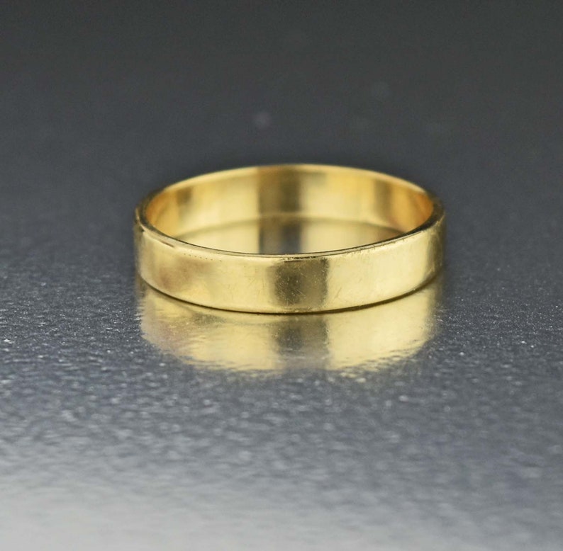 Yellow Gold Wedding Ring Engraved Vintage Bridal Jewelry Vintage 14K Gold Wedding Band Ring Cigar Band Ring Eternity Band Ring