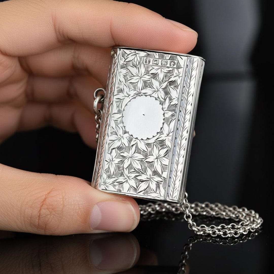 Antique Victorian Sterling Silver Vesta Match Safe Pendant 1885 - Etsy