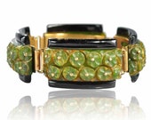 Octopus Sucker Bakelite Bracelet Art Deco Bracelet Hinged Brass Vintage 1930s Art Deco Jewelry