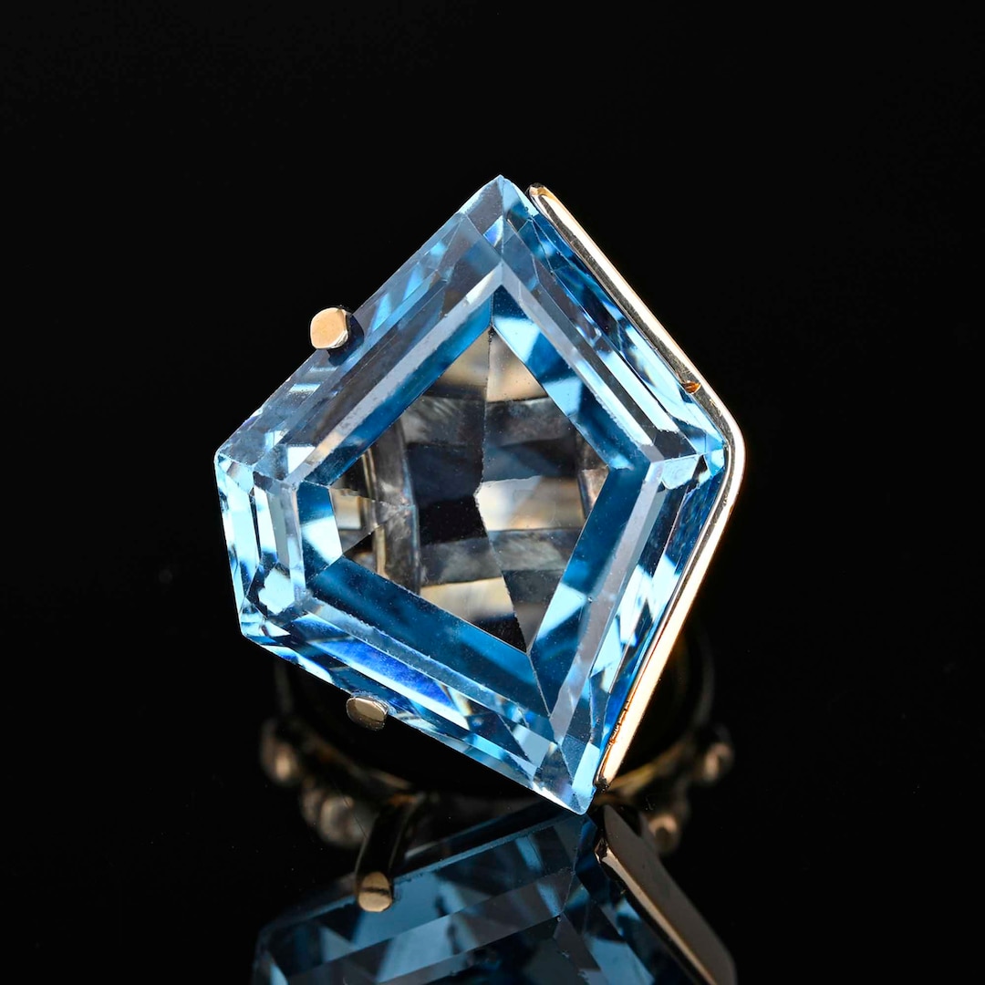 Valerique | Blue Topaz Vintage Statement Ring