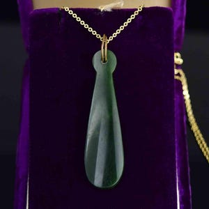 Antique Jade Pendant Necklace, Edwardian Maori Pounamu New Zealand Jade Pendant, Green Jade Necklace, Jade Charm Pendant, Vintage Jewelry