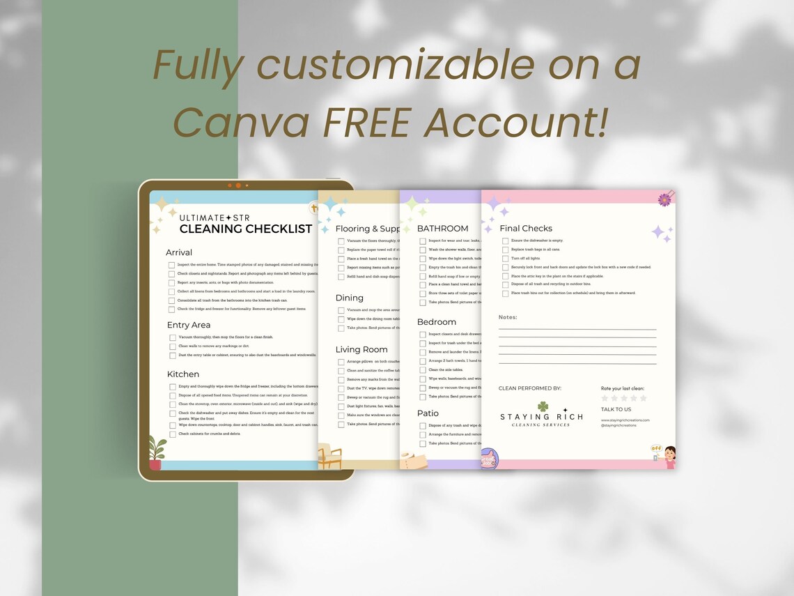 STR Cleaning | Airbnb Cleaning Checklist | Housekeeping Checklist ...