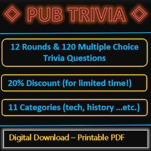 Pub Multiple Choice Trivia Questions