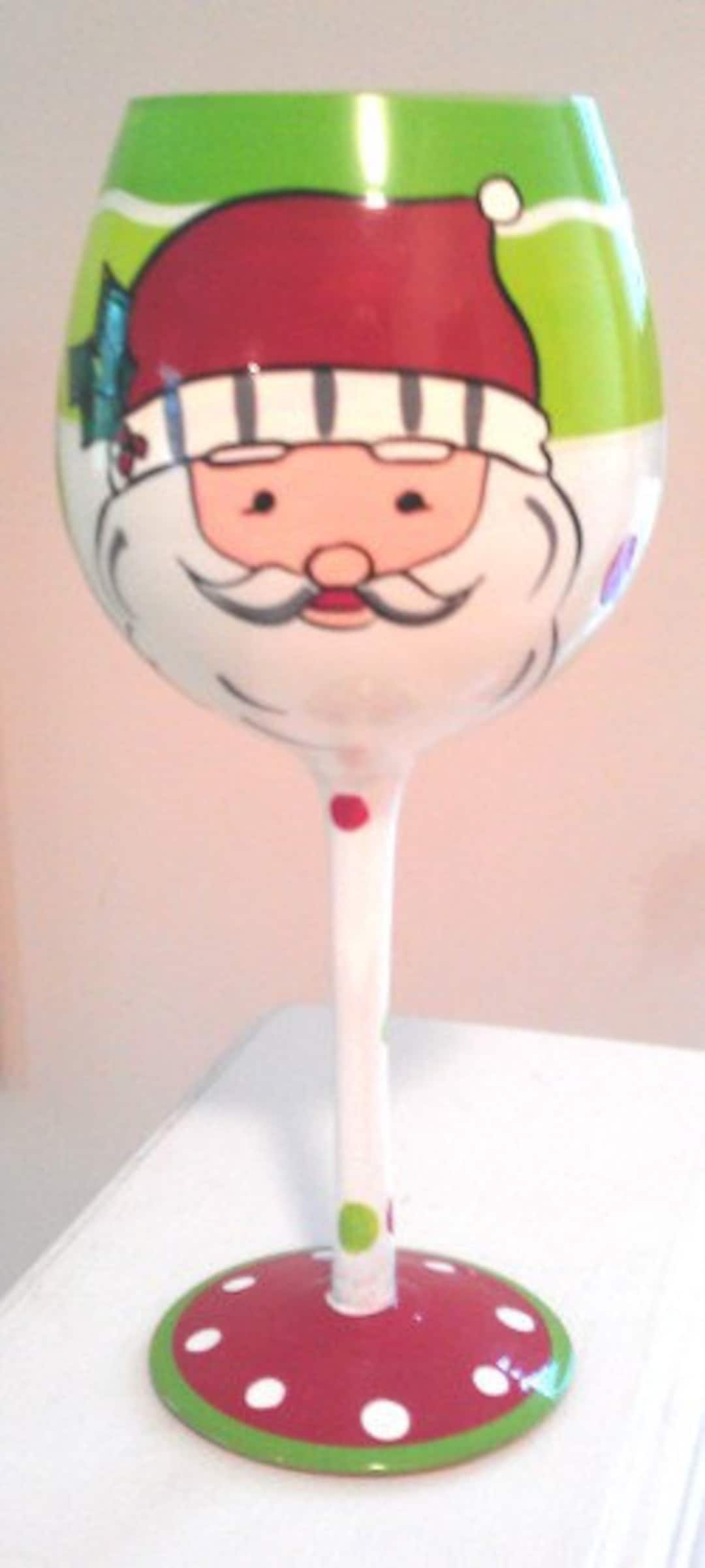 Christmas Wine Glasses, Santa Wine Glasses, Christmas Glasses, Holiday
