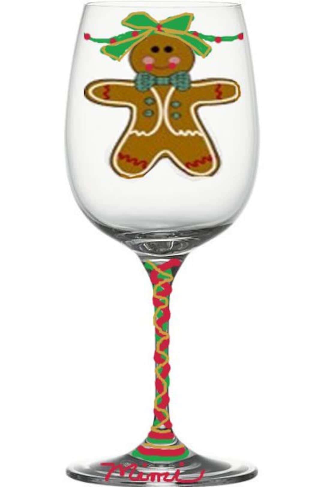 Gingerbread Wine Glasses,gingerbread Men,gingerbread,christmas Glasses