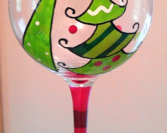 Christmas tree glasses - Christmas wine glasses - Christmas glasses - Christmas gift