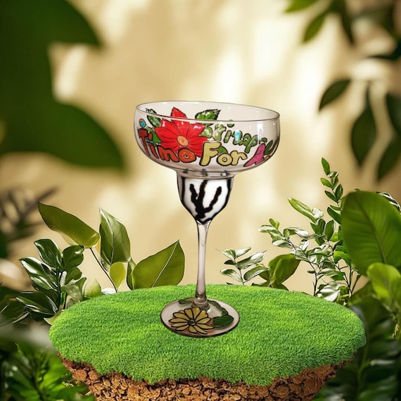 Personalized Hand-Painted Margarita Glasses & Pitcher Set: Custom Barware Gift for Her