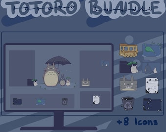となりのトトロ スタジオジブリ 壁紙セット アイコン デスクトップオーガナイザー