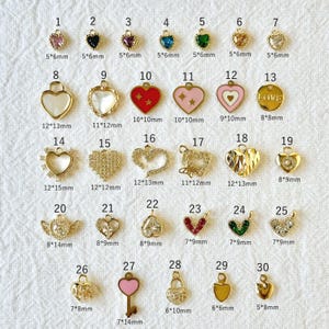 Minimalist Heart Charm, AddOn Charm, Gold Charm Pendant, Gold Charms For Necklace, Jewelry Component for DIY Bracelet Earrings Making Supply