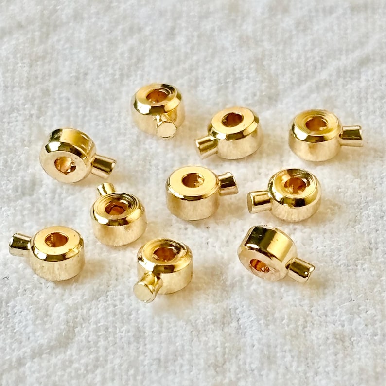 Positioning Bead Gold Plated Crimp Beads Set – Positioning Beads, Crimp Knot Covers ...