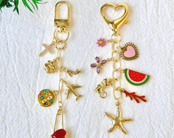 Gouden tashangers, bouw je eigen tashanger, aangepaste bedelsleutelhanger, portemonneeaccessoire, autosleutelhangers, portemonneeketting, verjaardagscadeau voor haar