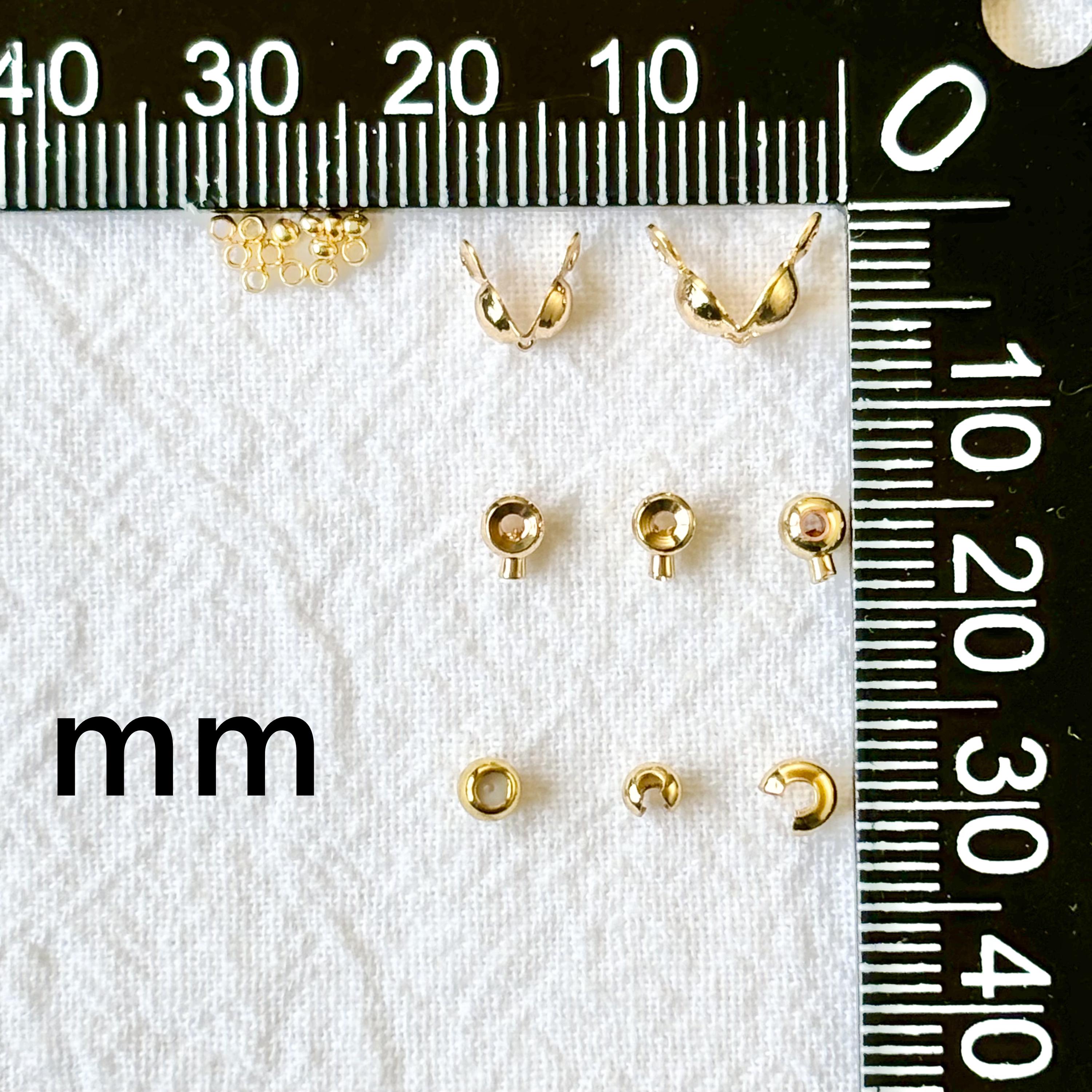 Positioning Bead Gold Plated Crimp Beads Set – Positioning Beads, Crimp Knot Covers ...