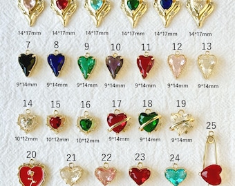 Heart Charm, Gold Charm, Journal Charms, Gold Pendants, Gold Charms For Necklace, Jewelry Components for DIY Bracelet Earrings Making Supply