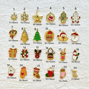 Gold Christmas Charms, Holiday Jewelry Making Supplies, Journal Charms, Gold Charm, Gold Pendant, Gold Charms For Necklace