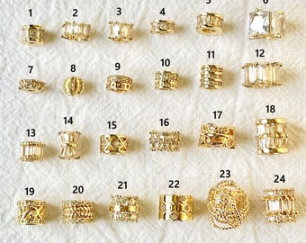 14K Gold Plated Spacer Beads Set, Flat Round Disc Tube Beads Gold Spacer Bead for DIY Bracelet Necklace Making, Jewelry Findings Gift Idea
