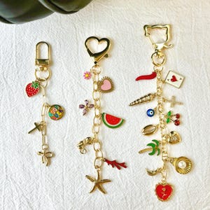 Gold Bag Charms, Custom Charm Keychain, Build Your Own Bag Charm, Wallet Accessory, Car Keychains, Purse Chain Charms, Birthday Gift For Her