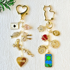 Gold Taschenanhänger, Bauen Sie Ihren eigenen Charme Schlüsselbund, benutzerdefinierte Taschenanhänger, Brieftasche Zubehör, Auto Schlüsselanhänger, Geldbörse Kettenanhänger, Geburtstagsgeschenk für sie