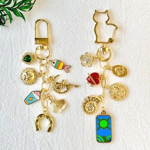 Gold Taschenanhänger, Bauen Sie Ihren eigenen Taschenanhänger, benutzerdefinierte Charme Schlüsselbund, Geldbörse Zubehör, Auto Schlüsselanhänger, Geldbörse Kettenanhänger, Geburtstagsgeschenk für sie